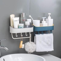Single Sustainable Bathroom Storage Multifunctional Slot With Hook Asphalt Storage Rack