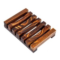 Japanese Bamboo and Wood Asphalt Soap Box Charred Pine Black Wooden Soap Rack Toilet Fertilizer Soap Holder