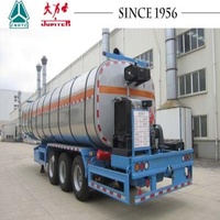 35 CBM 40 Tons Bitumen Trailer , Carbon Steel Asphalt Trailer With Burner