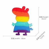 New 30CM AA010 Worry Relief Noise Agitator Sensory Toys Set Toy Silicone Rainbow Macaron Cute Cartoon Sensory Toy
