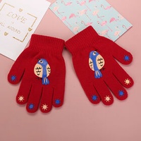 Cute Heart Unicorn Print Kids Winter Acrylic Gloves Thickened Wool Knit Winter Cartoon