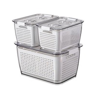 Wholesale Viable High Quality Pet PP ABS Refrigerator Asphalt Fruit Partition Box Glass Food Storage Container
