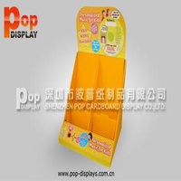 Carton POS Ladder Corrugated Counter Display With 4 Cells For Showing CDs