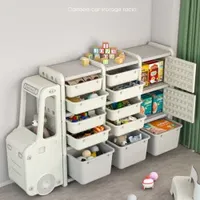 Children's Toy Storage Rack Carton Sorting Rack Large Capacity Bookshelf Cartoon Locker