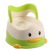 Cartoon Design Plastic Portable Baby Potty Training Toilet with Backrest Guard