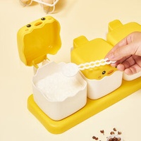 Cartoon seasoning box household combination set sealed moisture-proof non-odor kitchen salt monosodium glutamate seasoning box