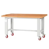 Beech Wood Countertop Heavy Duty Workshop Mobile Workbench on Wheels