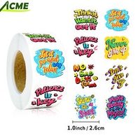 Factory Direct Recyclable PVC Word Cartoon Laser Cutout Stickers Individual Waterproof Cute Plastic
