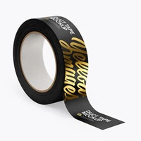 Black Background Packing Tape For Carton Sealing Custom Logo Shipping Packing Tape Fragile Waterproof Acrylic Adhesive Tape
