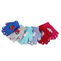 Cheap Kid's Winter Acrylic Gloves Thickened Wool Knit Winter Gloves Cartoon for Children