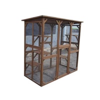 Large Breathable Cheap Wooden Outdoor Cat Enclosure Catio Cage With Asphalt Roof