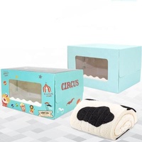 Handmade white ivory carton customized Swiss roll cake pastry handle box packaging with neto