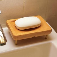 Asphalt Creative Storage Wooden Holder Box Modern Wall Hanging Toilet Rack Wooden Soap Dish