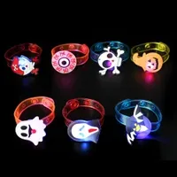 Halloween Luminous Watch with LED Flash Wristband Children's Soft Rubber Toy Silicone Bracelet Cartoon Gift