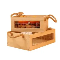 Nesting Countertop Baskets Wooden Organizer Crates for Kitchen