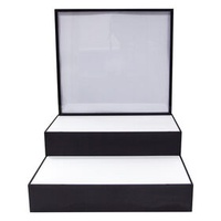 Chinese Good Looking Design Acrylic L Shaped 2 Tiers Countertop Cosmetic Display Stand