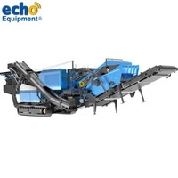 Mobile impact crusher mounted on quarry rails to reuse asphalt, concrete and bricks