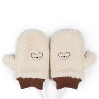 Winter children's cute cartoon embroidered lamb wool baby fingers wrapped warm baby