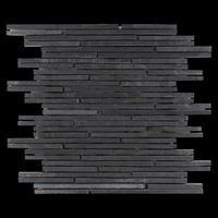 Natural Slate Slate Mosaic Tiles Floor Asphalt Road Interlocking Polished Gray Chinese Basalt Black