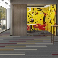 Stain Resistant Commercial Asphalt 25*100cmPP Back Office Asphalt Carpet Modern Removablesquare Backing Commercial Tiles Mat