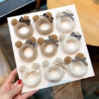 Teddy hair circle hair rope girl cute rubber band head circle girl cartoon ins thick high stretch new