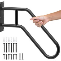 Wall Mount Handrail for Outdoor Steps, Metal Handrail for 1-3 Steps With Matte Finished, U-Shape Safety Handle for Porch
