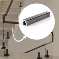 Factory Sale 20X20MM High Quality Aluminum Alloy Material Made Glass Railing Handrails for 12mm Tempered Glass in Gold Color