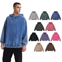 designer BE innovation denim Streetwear Hoodies 100% Cotton Oversize 500 gsm Vintage Wax Dyed Worn Hoodie Loose Washed Men's Trendy customizable Tracksuits 849 aed