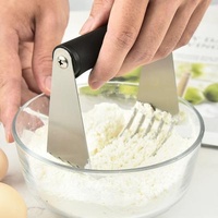 Stocked Pastry Mixer Dough Cutter Soft Handle Handle Stainless Steel Blades - Professional Pie Pastry and Cake Flour Dough Cutter