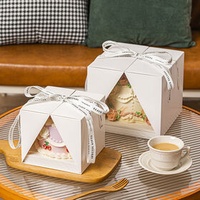 Portable High-end 4 "Birthday Transparent Cake Box Pastry Boxes Packing"