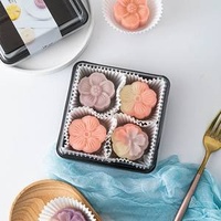 Disposable PET Material 4-Hole Pastry Container for Cookies Dessert Cake Packaging Boxes for Storage in Bakery and Supermarket