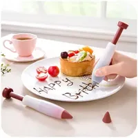 Silicone Decorating Pen Icing Cream Chocolate Cake Dessert Syringe Plate Paint Pen Cookie Biscuit Pastry Baking Tools MJ1215
