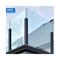 BNS Custom Indoor Outdoor Deck Balcony Post Stainless Steel Frameless Glass Railing Stairs Balustrade Handrail