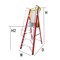 Hong Kong Hot Selling Fiberglass Aluminum Safety Workbench Platform Ladder with Handrail Wheels