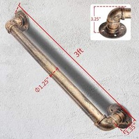Wall Handrail Industrial Staircase Railing Galvanized Pipe Handrail for Indoor Stairs with Wall Mount Support for Indoor Outdoor