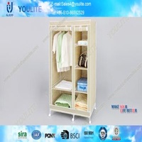Portable Closet Wardrobe Storage Racks / Sliding Wardrobe Clothes Rack with Wheels