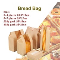 5pcs Square Pastry Toast Package Food Storage Baking Bottom Bags Disposable Packaging Bag Bread Paper Packaging for Sandwich Sweets Cookies