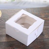 Recyclable Custom Transparent Square Bread Macaron Cake Chocolate Box Paper Pastry Window Shape Packaging Boxes