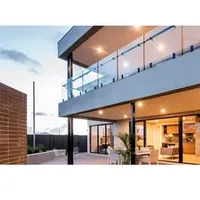 Balcony Balustrades Handrails for Stairs Aluminum U Channel Railing Inlay Type Staircase Frameless Glass Railing