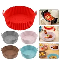 Silicone Basket Pot Tray Liner For Air Fryer Oven Accessories Pan Baking Mold Pastry Bakeware Kitchen Novel Shape Reusable wly935