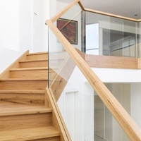 Laminated Glass Baluster with Wood Handrail for Indoor Stairs Price