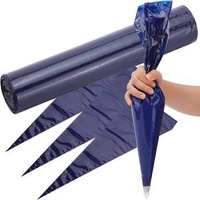 50 PCS Disposable Blue Color Pastry Pipping Bag for Patisserie and Confectionery&dough Cake Decoration Tool Custom Plastic Cmyk
