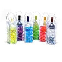 Wine Cooler PVC Beer Cooler Bag Outdoors Ice Gel Bag Picnic CoolSacks Wine Chillers Beer Frozen Bag Bottle Cooler 20PCS
