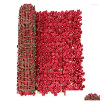 Flowers & Wreaths Artificial Fence Leaf Balcony Protection Screen Garden Simulation Plant Cherry Tree Guardrail Decoration Drop Deliv Dhwe4