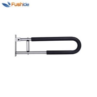 Flip Up Aluminum Handrail Anti-Slip Bar / Bathroom Safety Grab For Handicapped