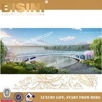 Half Moon Shaped Large Steel Structure Bridge Arch Bridge, Stone Foot Bridge With Glass Guardrail, Scenic Spot Pedestrian Bridge (BF08-Y10018)