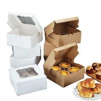 Kraft Paper Food Bakery Dessert Packaging Cake Single Pastry Cake Box With Window
