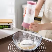 Baking & Pastry Tools Plastic Sieve Cup Flour Sifter Icing Sugar Mill Powder Shaker Dispenser Manual For Cake Decorating