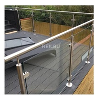 Reilbu Outdoor Railing Stainless Steel Glass Balustrade Handrail Balcony