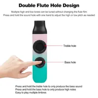 Kazu Flute 10pcs Double Flute Hole Kazoo Dual Flute Holes Replaceable Blowing Nozzle Membrane Musical Instrument for Child Adult